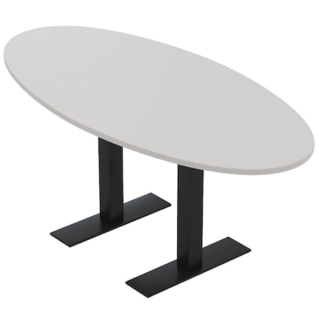 Skutchi Designs 4 Person Conference Table With Power Unit | 6' Oval Table | Harmony Series HAR-OVL-36X72-T.BK-U779-NA