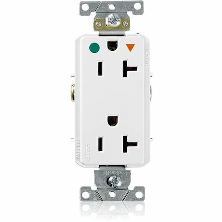 Leviton Plugs&Rcptcls, 20A, 125VAC, Wht, PBT, PK1 D8300-IGW