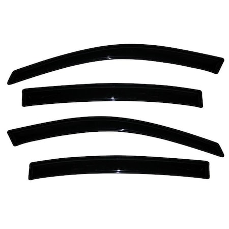 Ventshade Rainguards, Aerodynamic Design, Tape-On, Smoke, Acrylic, Set Of 4 94392