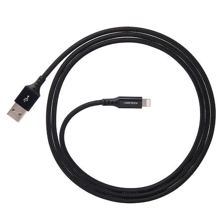 Ventev Chargesync Alloy USB A to Apple Lightning Cable 4ft, Black AC4-BLK256515