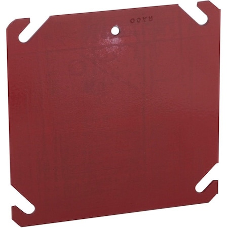 Raco Box Cover, Square Box Type, 2 Gang, Galvanized Steel, Blank Cover Type 911-8