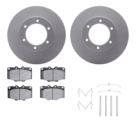 Dynamic Friction Co DFC GEOSPEC Coated Rotor- Heavy Duty Brake Pad includes Hardware 4412-76002