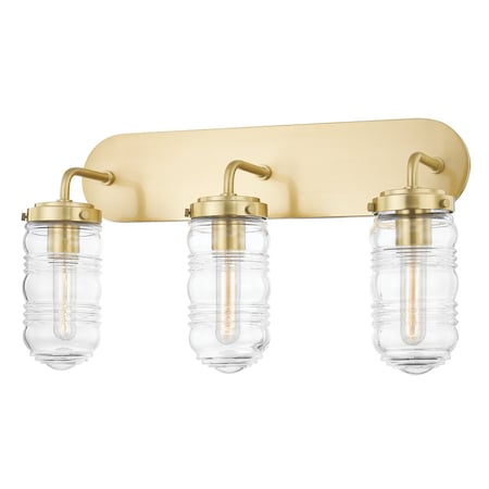 Mitzi Clara 3 Light Bath And Vanity 22 In. Aged Brass H124303-AGB