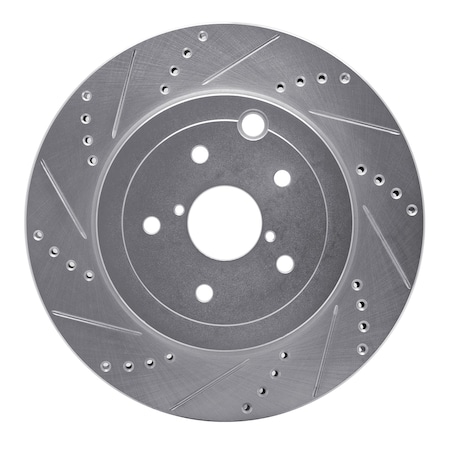 Dynamic Friction Co DFC Brake Rotor - Drilled and Slotted - Silver 631-13042L