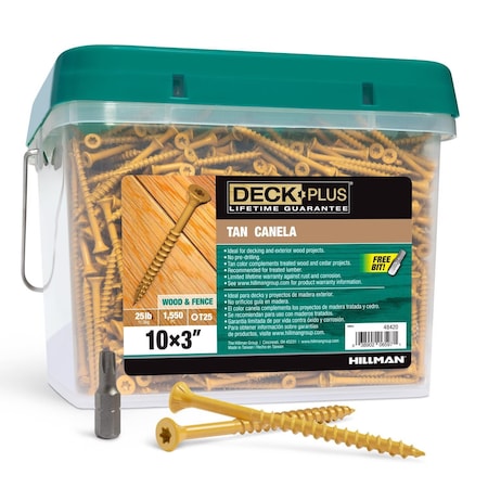 Hillman Deck Plus No. 10 Ga. X 3 in. L Tan Star Flat Head Exterior Deck Screws 26 lb 1550 48420