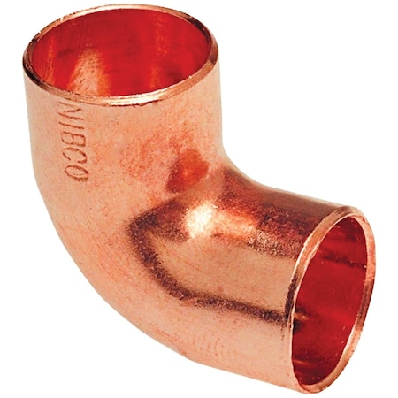 Nibco 1/2'' CxC 90 Deg. Close Ruff Copper Elbow, 1/4 Bend W01450D