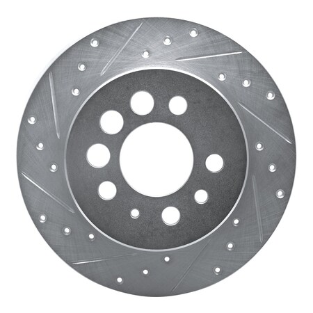 Dynamic Friction Co DFC Brake Rotor - Drilled and Slotted - Silver 631-27006L