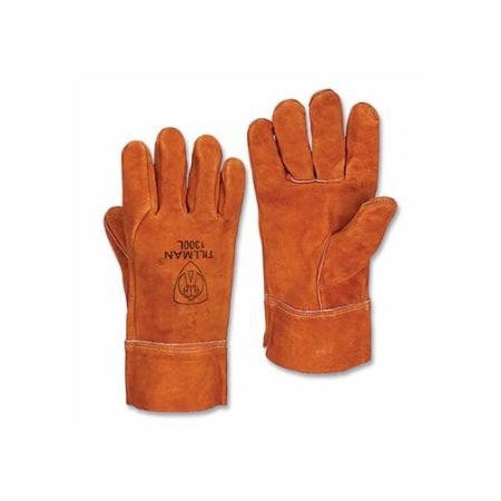 Tillman MIG Welding Gloves, 1300, Split Cowhide, Lg, Russet Brn, 2 in Str Cuff, 12PK 724-1300L