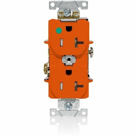 Leviton Duplex Receptacle, 20A, Orange, 125V T8300-O