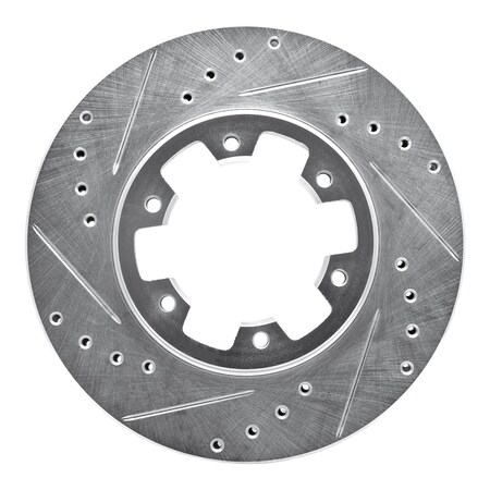Dynamic Friction Co DFC Brake Rotor - Drilled and Slotted - Silver 631-67080L