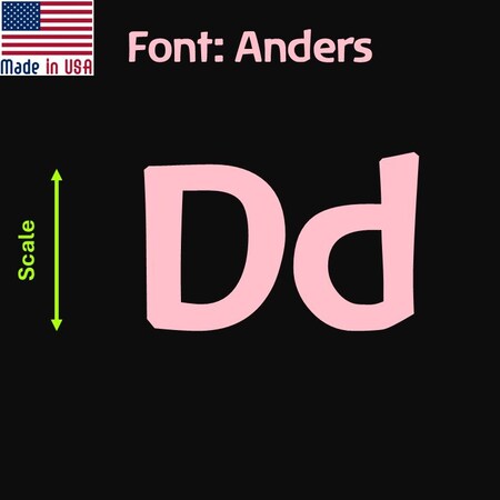 Aacc Self-Adhesive Vinyl Letter: D, Scale: 4 cm. Color: Pink Font: Anders by, 8PK AACC-Anders-UD-Pink-M4x8
