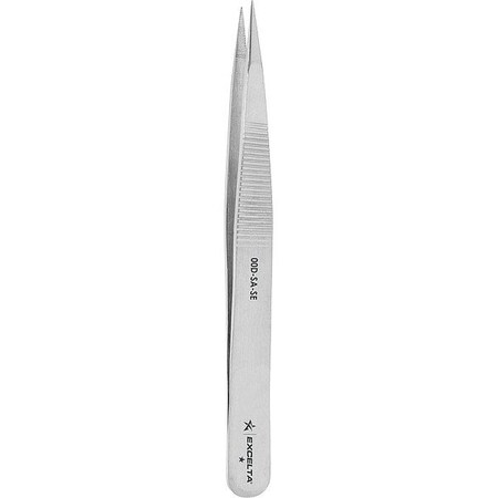 Excelta Tweezers, SS, 4 3/4" L, Straight, Point 00D-SA-SE
