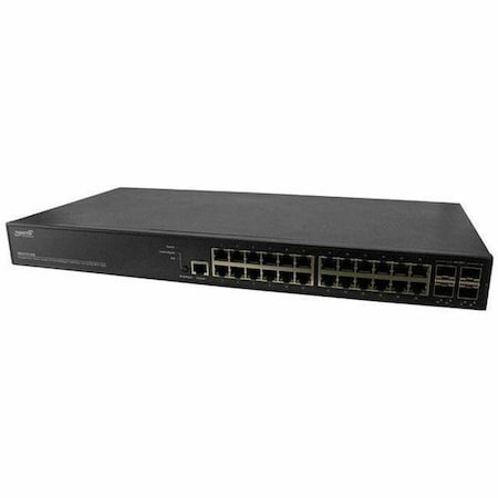 Transition Networks Managed Gigabit Ethernet PoE+ Switch 24 10/100/1000Base-T Ports + 4 1G/10GBase-X SFP+ Ports SM24TAT4XB-NA