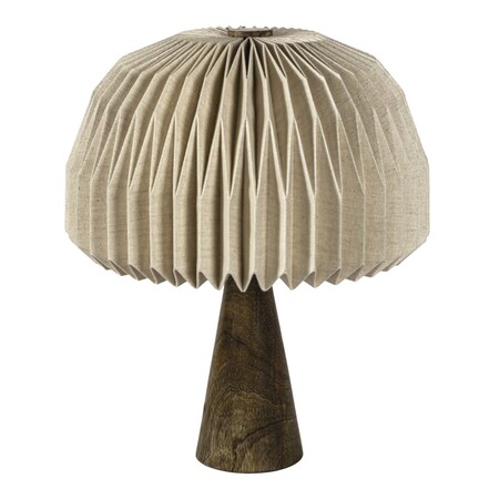 Jonathan Y Sylvie 16" Modern Minimalist Paper Pleated Shade Mushroom Accent LED Table Lamp, Natural JYL9106B