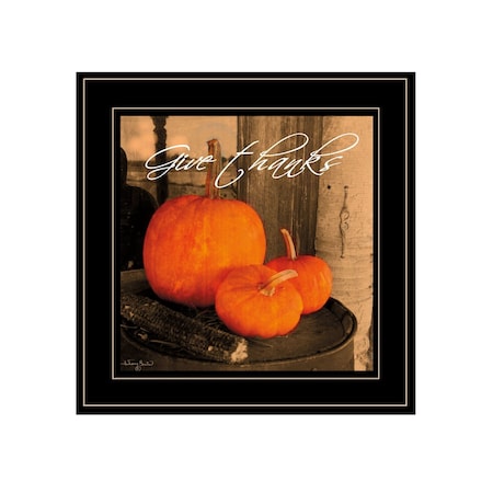 Homeroots Give Thanks 2 Black Framed Print Wall Art 404295