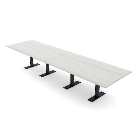 Skutchi Designs 14ft Rectangular Conference Table With Power | Harmony Series | 14 Person Meeting Room Table HAR-REC-48x168-T.BK-K458-NA