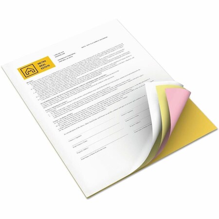 Xerox 3R12856 Carbonless Paper; 4-Part Reverse; Letter; Goldenrod-Pink-Canary-White; 1250 Sets 3R12856