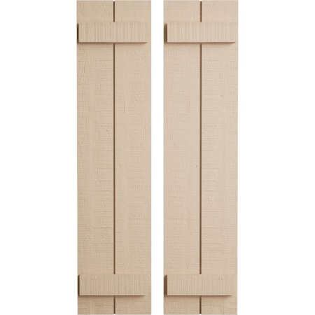 Ekena Millwork Rustic Two Board Joined Board-n-Batten Rough Cedar Faux Wood Shutters, 11W x 24H, PR SHUBJS11X24RCPR