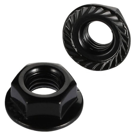 Zmg Fasteners Plus 1/4-20 SERR HEX FLANGE LOCK NUT BLK ZINC & BAKE ZMG0024