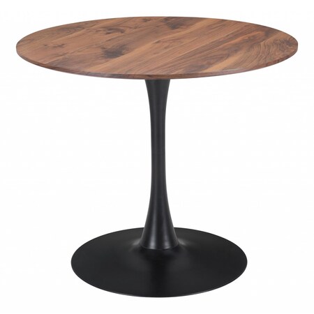 Homeroots 35" Steel Pedestal Base Dining Table 386244
