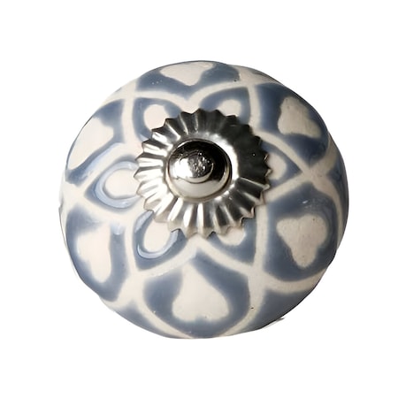 Homeroots 1.5" X 1.5" X 1.5" Blue Cream (Beige) With Silver Knobs, 12PK 321700