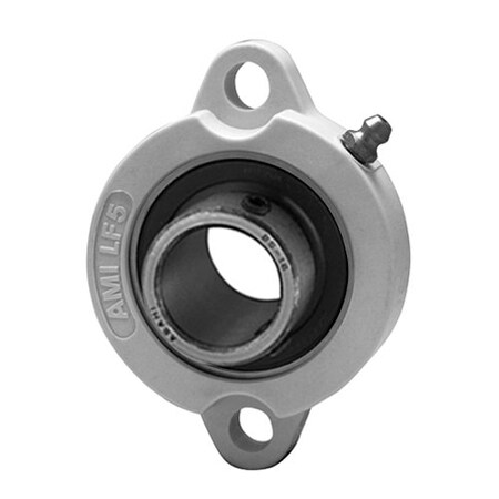 Ami Bearings SINGLE ROW BALL BEARING - 12MM NARROW SET SCREW WHITE 2-BOLT FLANGE BLF1W