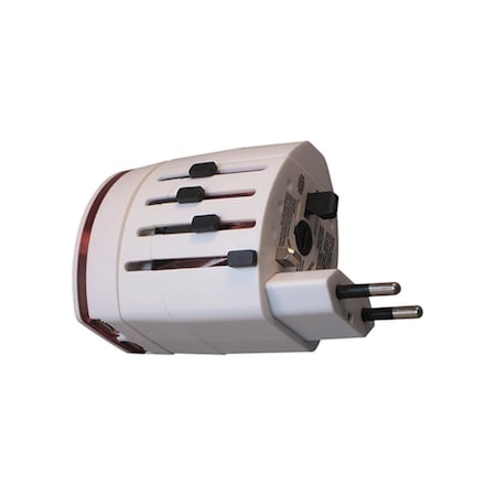 Heatcalor 2 x 3 in. International Plug Adapter with 2 USB Ports - White HE2960486