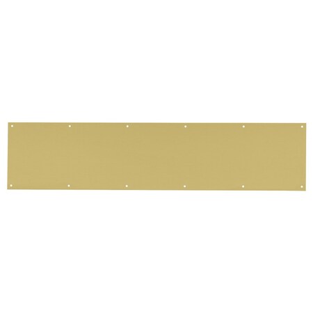 Ives Kick Plate, 5in x 34in, Four Beveled Edges, Countersunk Holes, Satin Brass Finish 8400 US4 5x34 B-CS