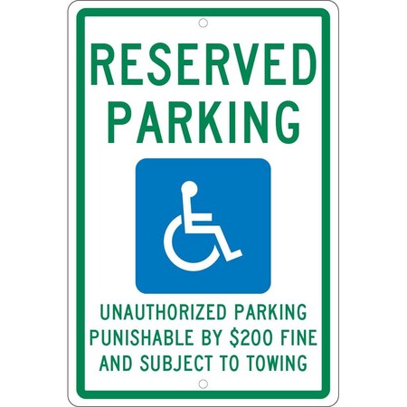 Nmc State Handicapped Reserved Parking Sign Tennessee, TMS335H TMS335H