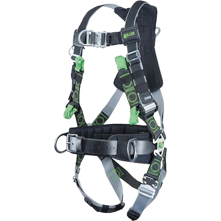 Miller Premium Full-Body Harness w/DualTech Webbing, 5 Points of Adjustment, w/Back / Front / Side D-Rings, a RDTFD-QC-BDP/UBK