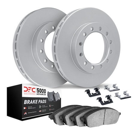 Dynamic Friction Co DFC GEOSPEC Coated Rotors with 5000 Brake Pads - Ceramic and Hardware 4512-48151