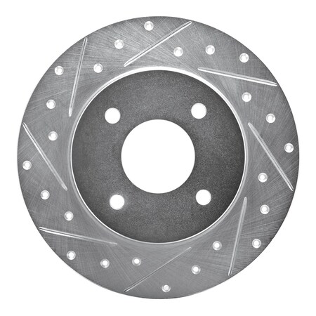 Dynamic Friction Co DFC Brake Rotor - Drilled and Slotted - Silver 631-67053L