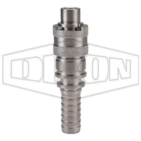 Dixon Dix-Lock N Series Interchange Quick Disconnect Pneumatic Plug, 1 in Nominal, 303 Stainless Steel N4S8-S