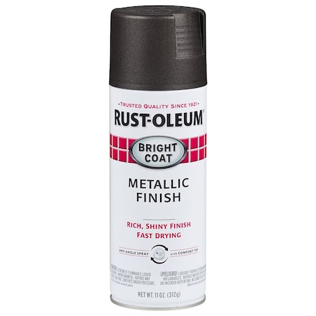 Stops Rust 11 Oz Rust-Oleum Brands Dark Bronze Bright Coat Spray, Metallic Finish 7713830