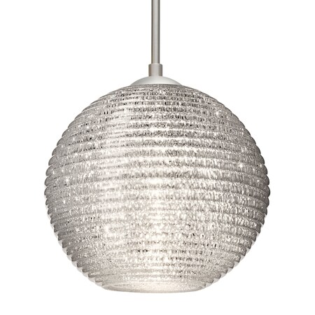 Besa Lighting Kristall 8 Cord Pendant, Glitter, Satin Nickel Finish, 1x9W LED 1JT-4616GL-LED-SN