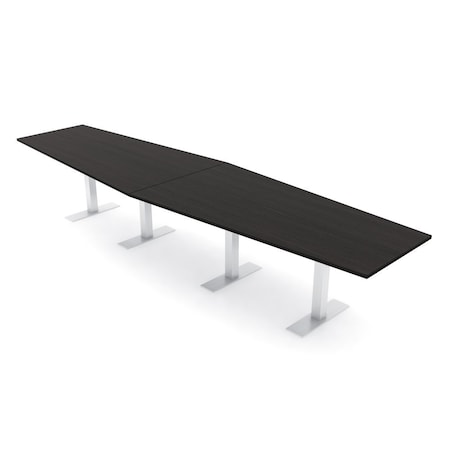 Skutchi Designs 14ft Hexagon Conference Table With Power | Harmony Series | 14 Person Meeting Room Table HAR-HEX.IR-48X168-T-U999ST19-NA