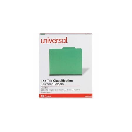 Universal Folder, Letter, 4Sec, Emerald Green, 10PK UNV10202