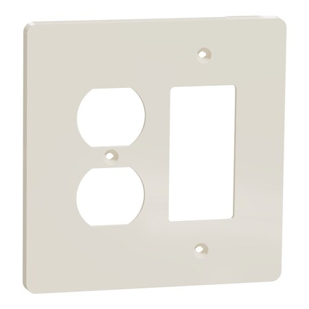 Square D Cover Frame, X Series, for Duplex/Decora, Number of Gangs: 2 Plastic, Matte Finish, Light Almond SQWS802452LA