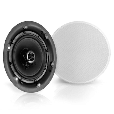 Pyle Pyle Ceiling & Wall Mount Speaker, Wireless Bluetooth, Dual 2-Way Stereo, Flush Mount for Surround PWRC65BT