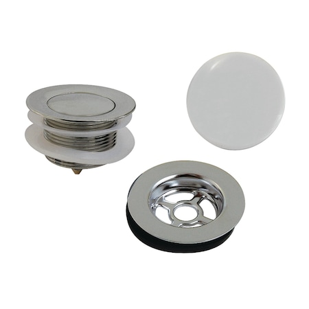 Kingston Brass Toe Touch Tub Drain Trim Kit with Overflow Plate, Polished Chrome VTDETRIM1