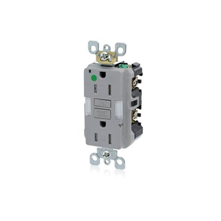 Leviton Self-Test GFCI Receptacle, Hospital Grade, 15 Amp, 125 Volt, 5-15R NEMA GFNL1-HGG