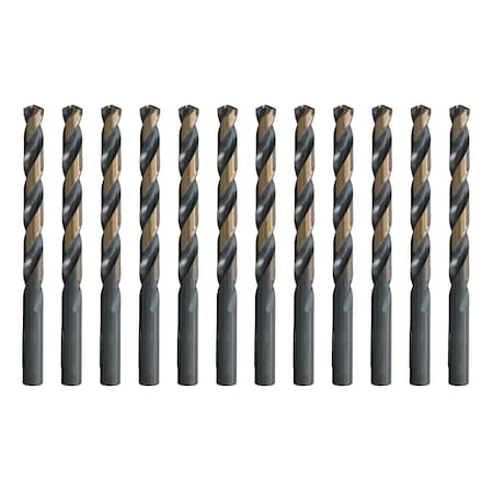Zoro 9/32" Drill Bit, Heavy-Duty M2-Premium HSS Jobber Length Split Point Black/Gold Finish ZDB-01-9/32