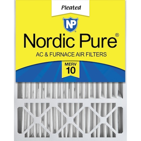 Nordic Pure 20x25x5 Pleated Air Filter, High Capacity, Electrostatically Charged Synthetic Media, MERV 10 20x25x5LXREDM10-1