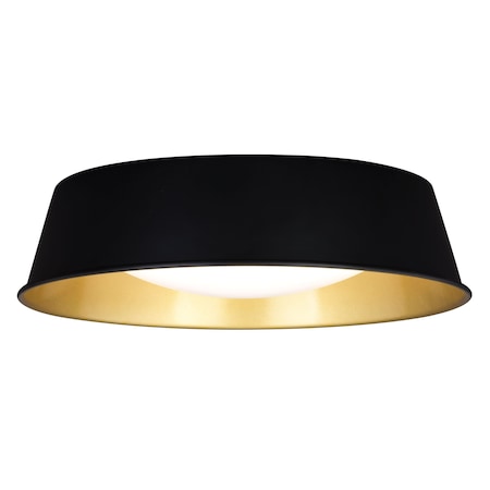 Vaxcel Flush Mount Ceiling Light Fixture Beacon Hill 13-in W Integrated LED Matte Black and Satin Gold C0303
