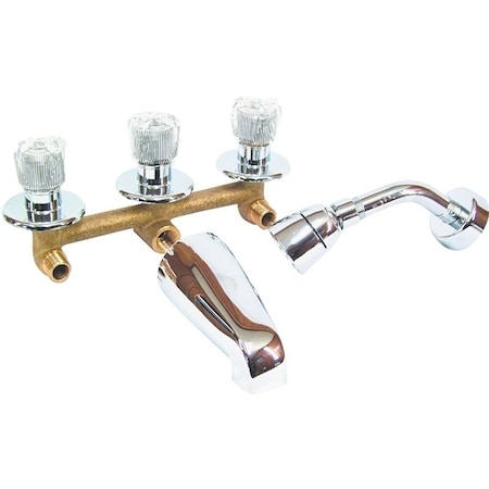 Us Hardware US Hardware P-001N Tub and Shower Diverter, 3-Faucet Handle, Brass, Chrome P-001N