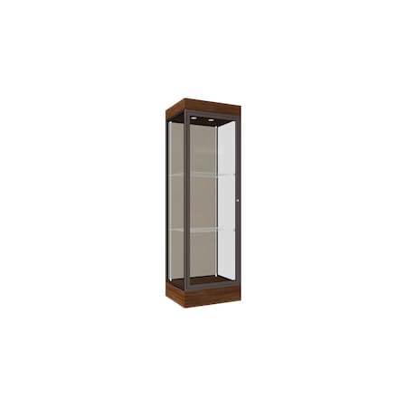 Ghent 76''H x 24''W x 20''D Edge Display Case 6'' Base w/ Chocolate Back & Dark Bronze Frame 91LFCO-BZ-WNH