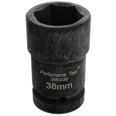 Performance Tool 1 in. Dr. Budd Wheel Socket, 38mm Metric Truck Socket, Chrome Moly W83038