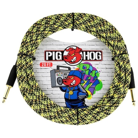 Pig Hog ''Yellow Graffiti'' Instrument Cable, 20-Feet Straight PCH20GYW
