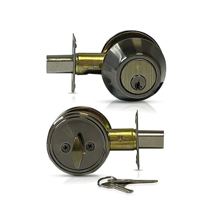 Ecs Hardware Durable Single Cylinder Deadbolt Lock, Antique Brass, Grade 3 SC1/KW1 ECSH-RDB301-AB-KW1