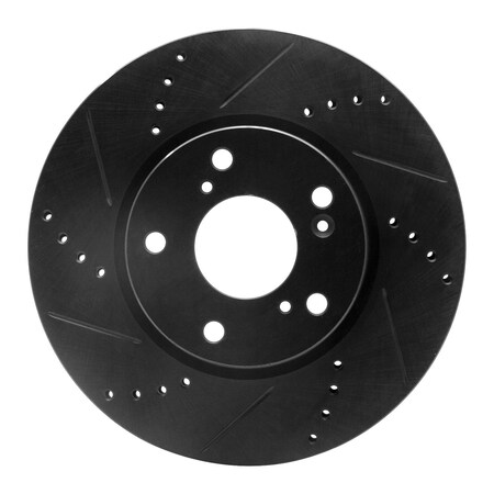 Dynamic Friction Co DFC Brake Rotor - Drilled and Slotted - Black 633-59061L